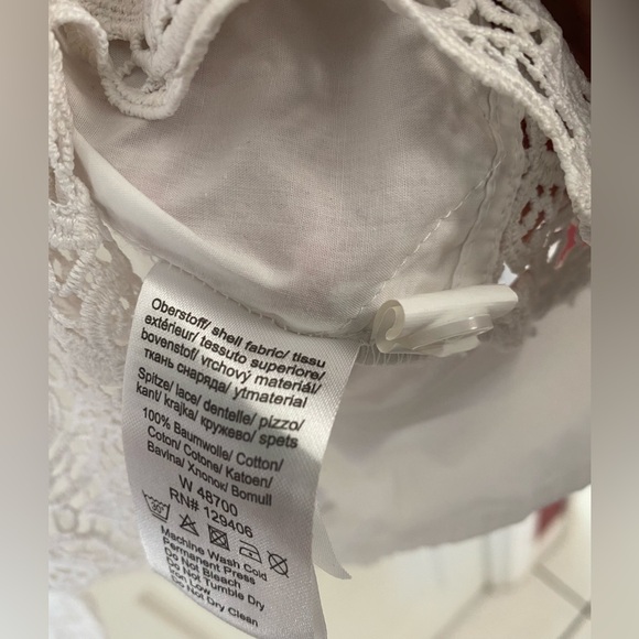 Alessa W. Collection Women's 3/4 Sleeve Smocked Blouse White Size US: 8 - Picture 2 of 5